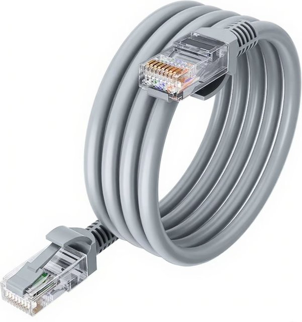 DBcable Cat6 Ethernet LAN Patchkabel mit RJ45-Stecker Grau - Bild 1