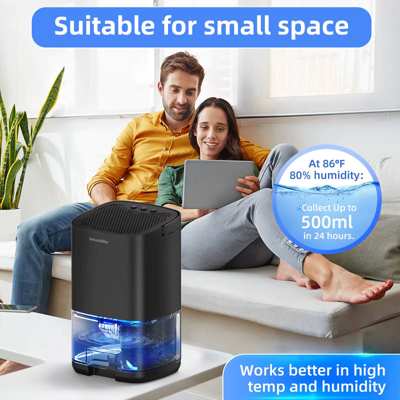 Deleaboa Tragbarer Luftentfeuchter Schwarz 1000 ml für Heimbüro und Wohnmobile - Bild 2