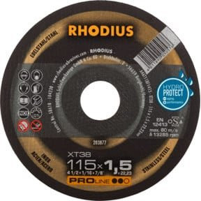 RHODIUS PROline XT38 Extradünne Trennscheibe für Metall, Durchmesser: 115 mm, Breite: 1,5 mm, Bohrung: 22,23 mm - Bild 1