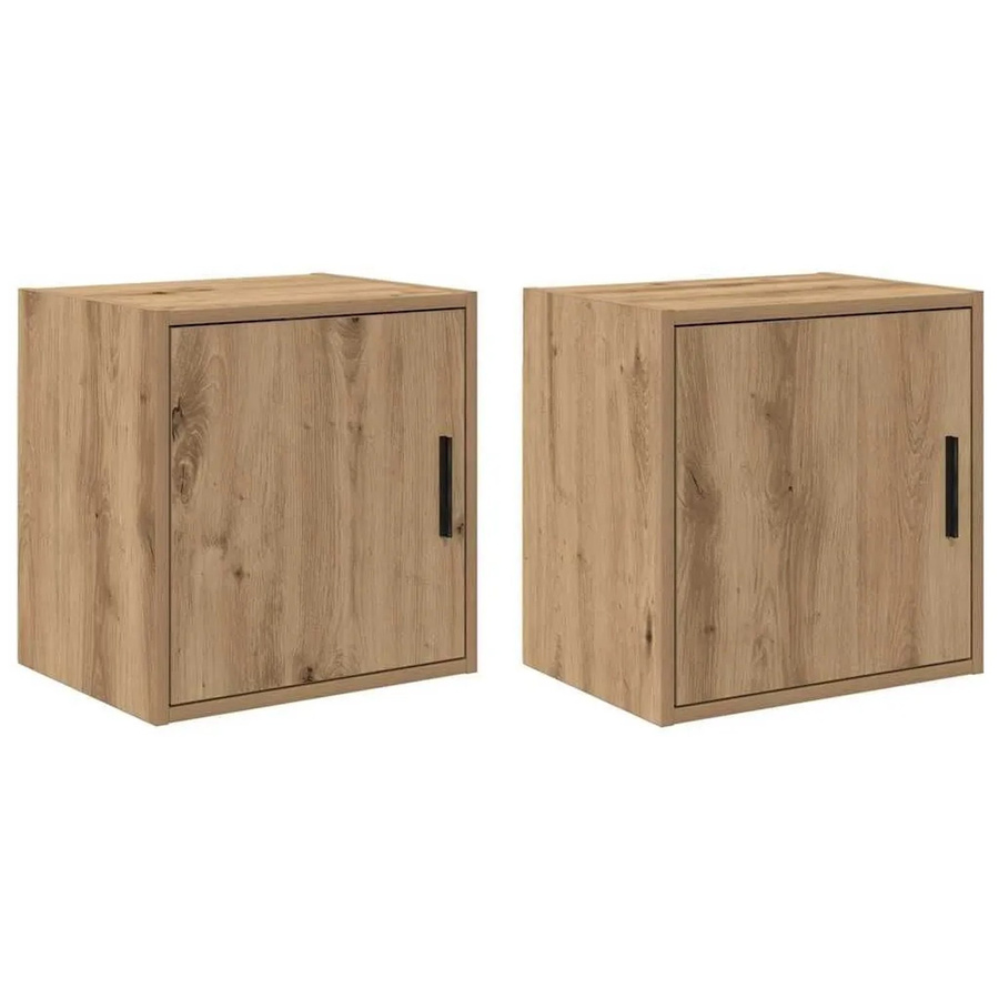 vidaXL Garagen-Wandschränke 2er-Set Artisan-Eiche, Farbe Braun, Material Holzwerkstoff - Bild 2