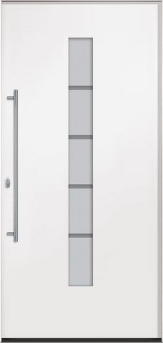 RORO Haustür R351 Luxus aus Aluminium und Kunststoff in Weiß mit Glaseinsatz - Bild 1