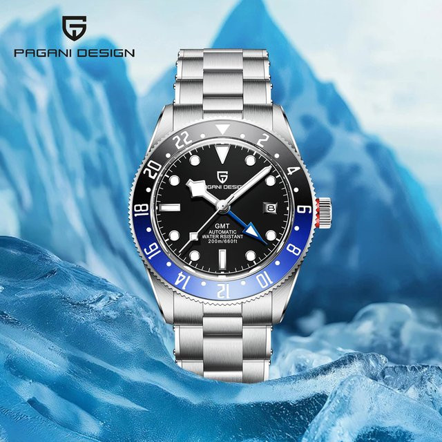 PAGANI DESIGN Armbanduhr GMT, Automatik, Edelstahl, Saphirglas, Herren - Bild 1