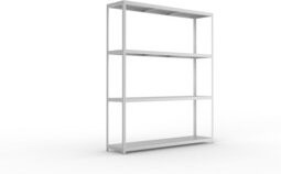 Meta Weitspannregal Speed Rack in Weiß mit 4 Fachebenen und Stahlpaneelen, B/T/H: 297 x 250 x 60 cm, verzinkt - Bild 1