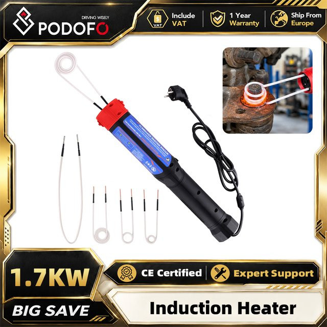 Podofo Induktionsheizer 1700W Handgehaltener Induktions-Nussheizer mit 4 Spulen zum Entfernen rostiger Schrauben - Bild 1