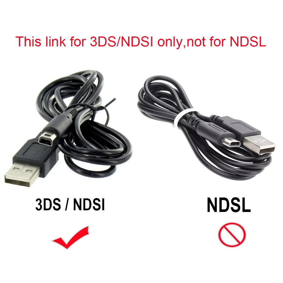 10 Stück DSi USB-Ladekabel und Daten-Sync-Kabel für Nintendo DSi, 3DS, 2DS XL/LL in Schwarz, Länge: 1,2 m - Bild 2