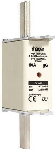 Hager NH-Sicherung LNH1080M6 80A, 3 Stück, Weiß - Bild 1