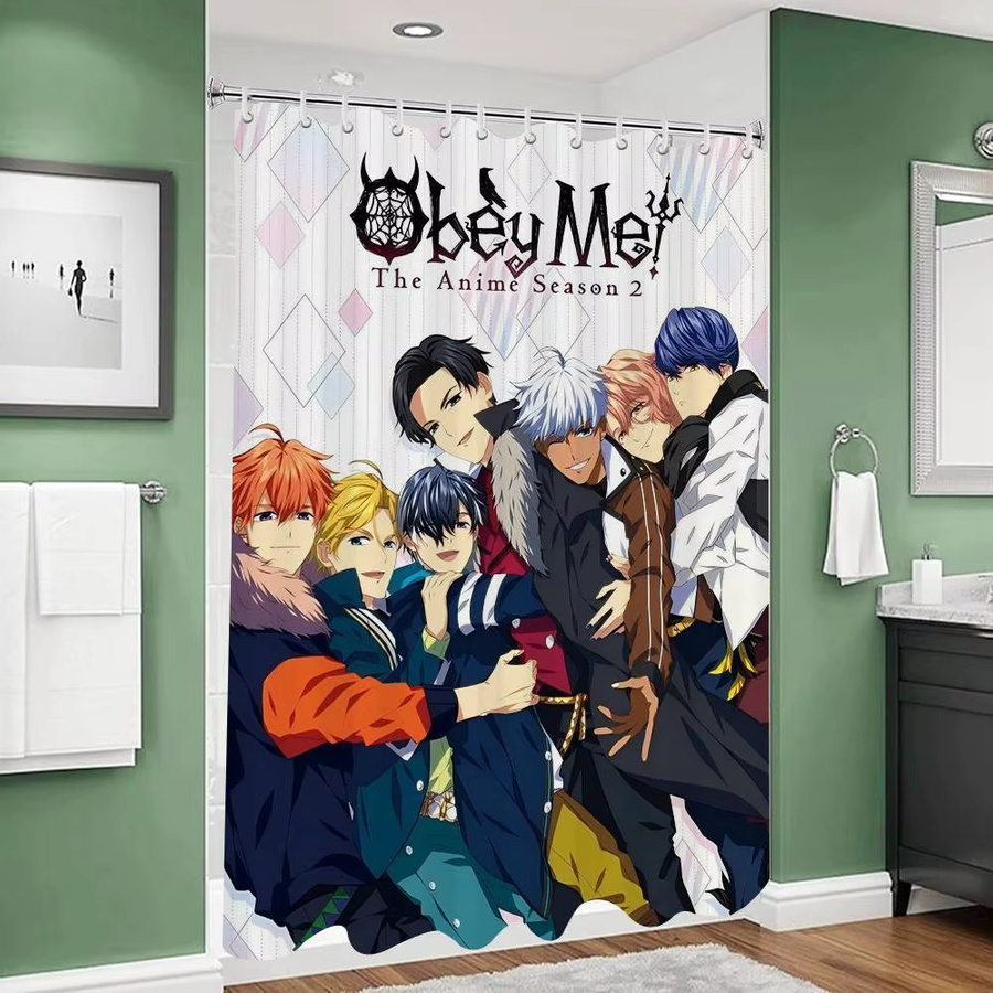 Beast Kingdom Obey Me Wasserdichter Duschvorhang aus Polyester, Mehrfarbig, B/H: 90 x 180 cm - Bild 4