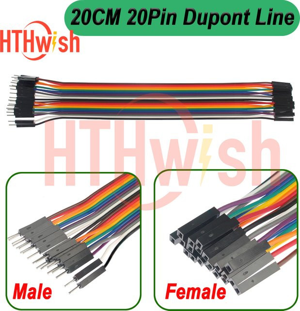 DuPont Jumper Kabel Set mit 20 Pin Buchse auf Buchse, Stecker auf Buchse und Stecker auf Buchse, Mehrfarbig, Länge: 20 cm - Bild 1