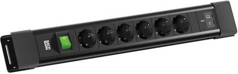 Bachmann CONNECTUS 6xCEE7/3 BM0022777 Wandmontierte Steckdose in Schwarz mit USB-C Anschluss - Bild 1