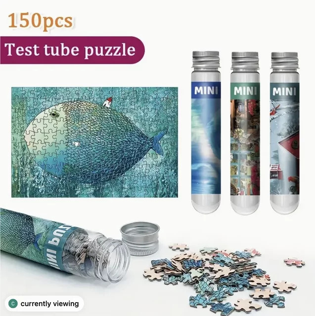 MaxRenard Mini Reagenzglas Puzzles, Meerestiere, 150-teiliges Set - Bild 1