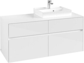 V&B Waschtischunterschrank Collaro in Glossy White mit Waschbeckenanschluss rechts, B/T/H: 120 x 54,8 x 50 cm - Bild 1