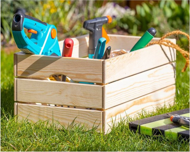 Inter Link Holzkiste Valloni L aus Kiefernholz in Natur Braun, stapelbar, B/H/L: 31,5 x 23 x 65 cm - Bild 1