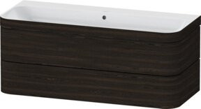 Duravit Möbelwaschtisch-Unterschrank Happy D.2 Plus in Nussbaum gebürstet mit 2 Schubladen, Breite: 117,5 cm, Tiefe: 49 cm - Bild 1