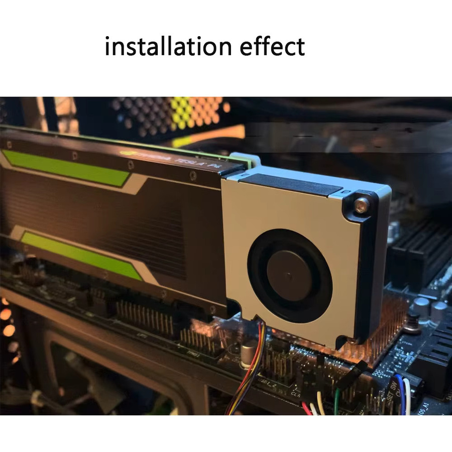 Nvidia Aktiver Turbo-Kühlventilator für Tesla P4 M4 T4 A2 GPU Grafikkarten-Modifikation, Schwarz, 4-Draht-PWM, Geräuscharm - Bild 4
