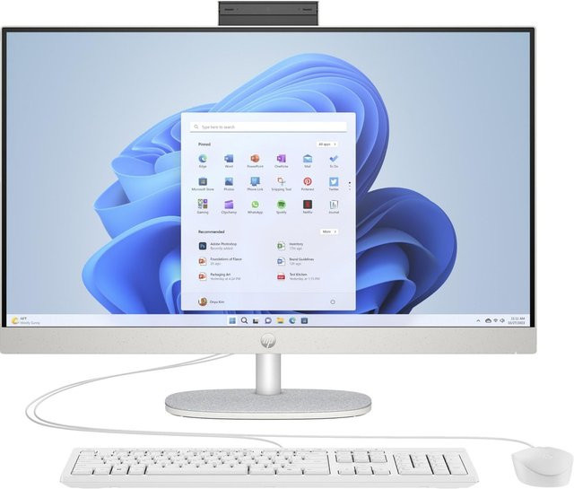 HP All-in-One 27-cr0602ng, 27 Zoll, Weiß, AMD Ryzen 5 7500, 16 GB RAM, 1 TB M.2 SSD, Windows - Bild 1