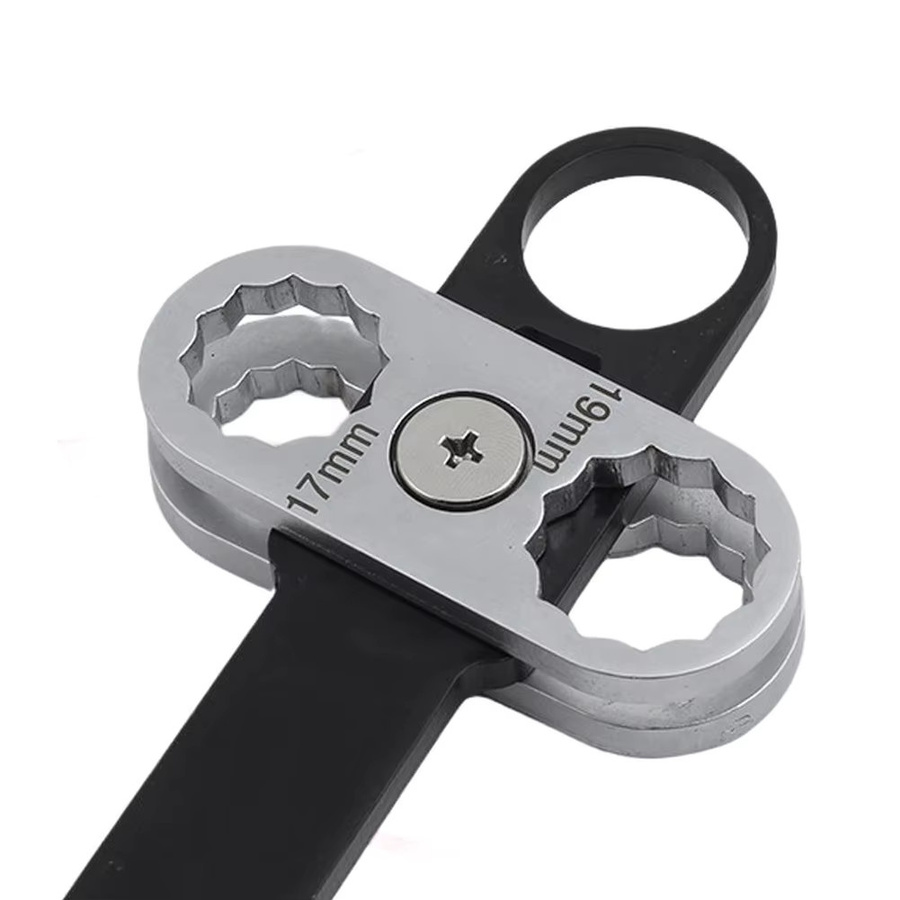 DAZZLEEX 8-in-1 Multifunktionsschlüssel mit 360-Grad-Drehfunktion als verstellbares Ring- und Open-End-Schraubenschlüssel-Werkzeug - Bild 2