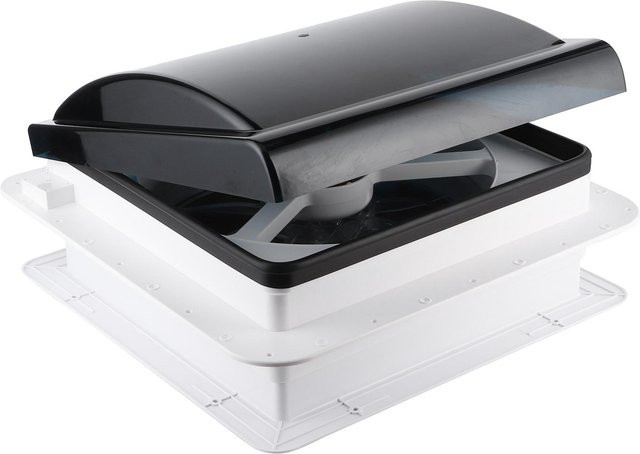 Aimo Elektrischer Luftauslassventilator 12V mit manueller Gangeinstellung für Wohnmobil, Wohnwagen, Camper und Yacht in Schwarz, Grau oder Weiß - Bild 1