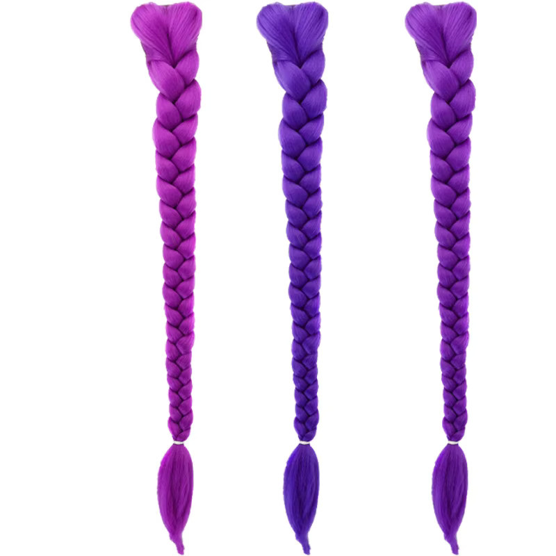 LUPU Synthetische Haarverlängerungen Braiding Hair, Lila, Damen - Bild 7