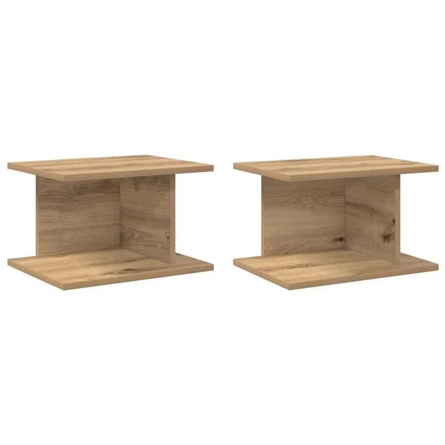 vidaXL Nachttisch Set 2 Stück Artisan-Eiche Braun B: 40 cm, T: 30 cm, H: 25 cm - Bild 2