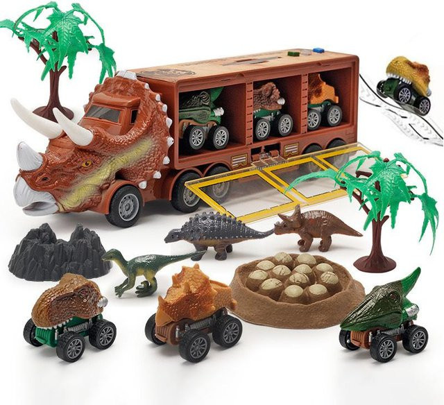 Linyi toy car Dinosaurier LKW, Transporter, mit Sound und Licht, ab 4 Jahren - Bild 1