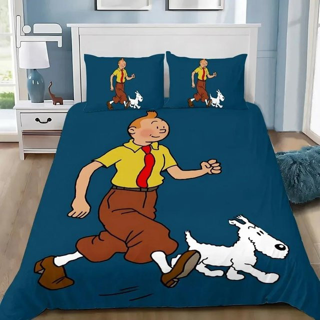 Bettwäscheset Die Abenteuer von Tim und Struppi von Practical Home Decor, Blau, B/H: 140 x 210 cm - Bild 1