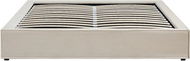 YSMÉE Polsterbett mit Bettkasten aus Cord-Samt in Creme und Beige, B/T: 140 x 190 cm - Bild 1