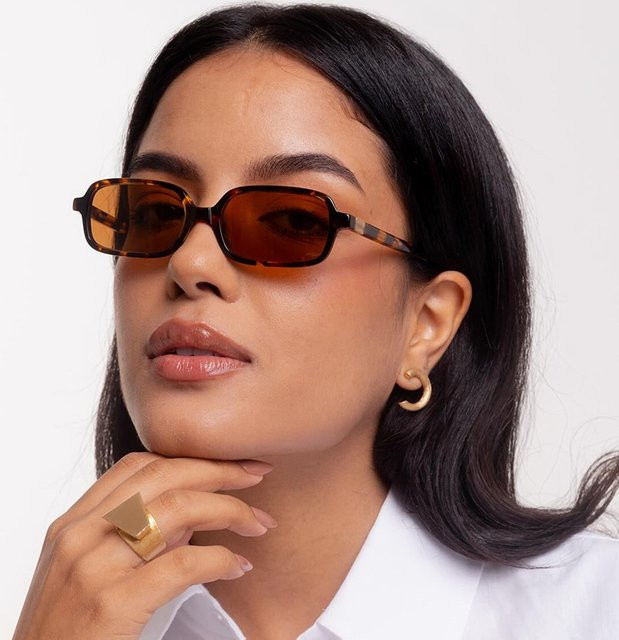 Sonnenbrille Rechteck, Vollrand, Unisex, Acetat - Bild 1