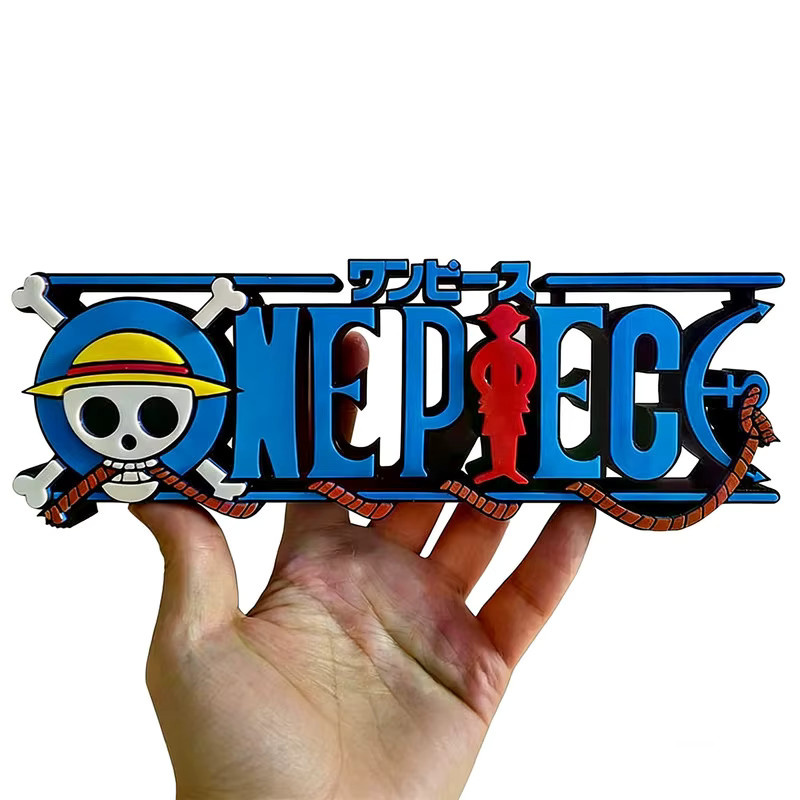 Bandai One Piece Strohhut Totenkopf-Logo 3D-gedrucktes stehendes Schild, Multicolor, Anime-Sammlerstück zur Schreibtischdekoration - Bild 2
