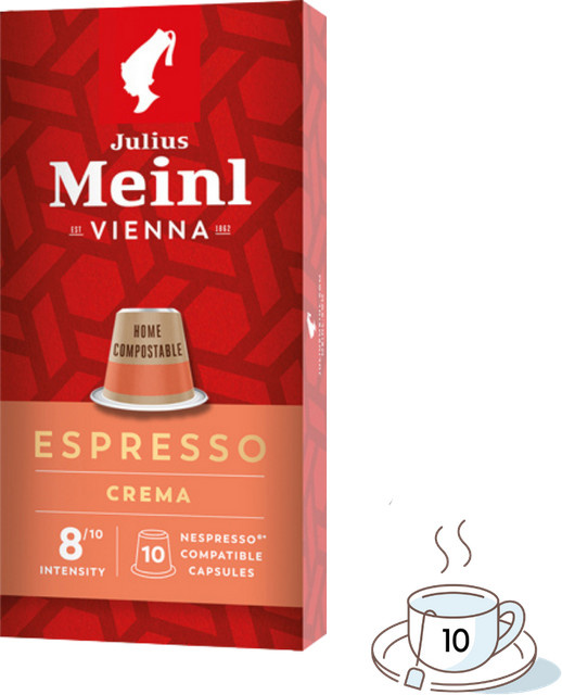 Julius Meinl Espresso Crema Kaffeekapseln, Nespresso-kompatibel, 10 Stück, 56g - Bild 1