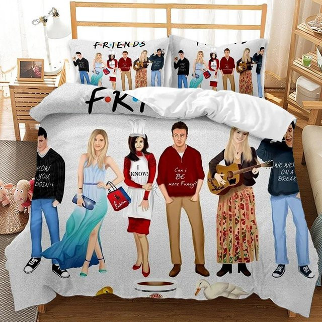 Friends Forever Bettwäscheset aus Mikrofaser mit Bettbezug und 2 Kissen, Mehrfarbig, B/H: 135 x 200 cm - Bild 1