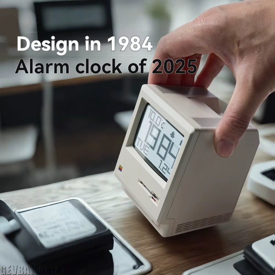 GEVBAY Retro Elektronischer Wecker im geometrischen Design für deinen Schreibtisch - Bild 2