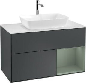 V&B Waschtischunterschrank Finion 100 Wandbeleuchtung in Grau lackiert B: 100 cm, T: 50,1 cm, H: 50,1 cm - Bild 1