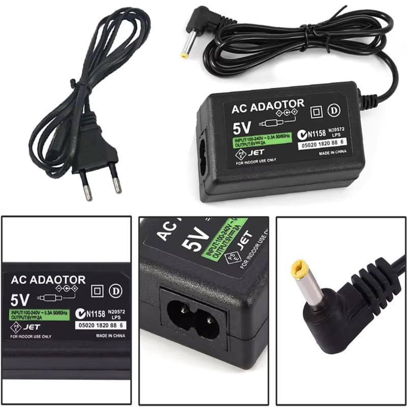 Sony AC-Ladegerät Adapter für PSP 1000 2000 3000 Serie, Netzteil Ladekabel in Schwarz, kompatibel mit PlayStation - Bild 6