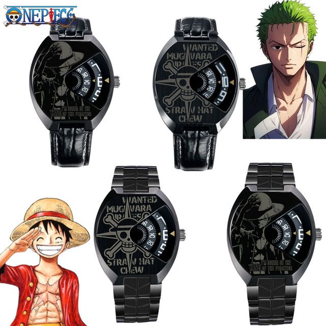 ONE PIECE Anime Armbanduhr mit Ruffy Zoro und Chopper Motiv für Jungen - Bild 1