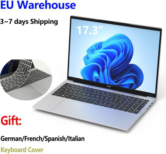 Blossom 6500Y Laptop 17,3 Zoll mit 16GB RAM, 512GB SSD, Intel N5095 und Windows 11 Pro in Silber - Bild 1