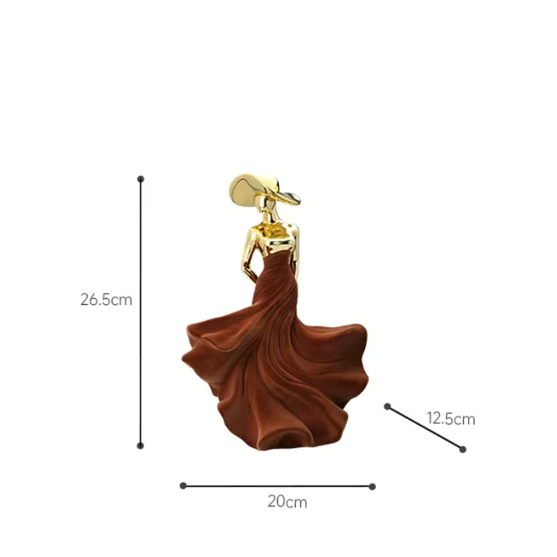 LISM Abstrakte Mädchenskulptur in Gold aus Kunstharz als dekorative Tischdekoration - Bild 5