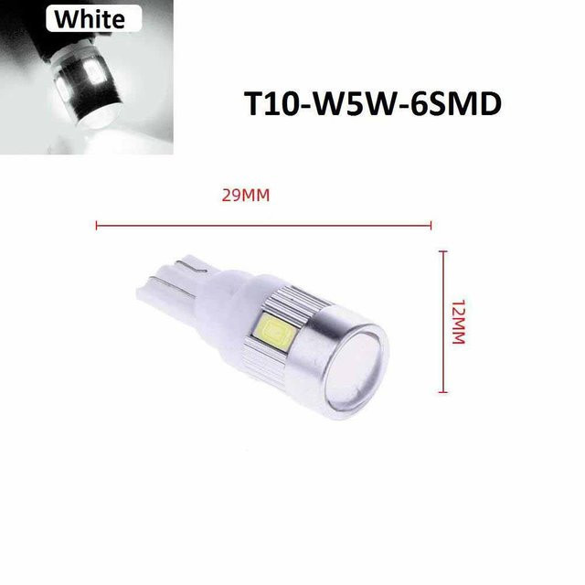 Weeten Auto Parts T10 W5W 158 192 LED Xenon Backup-Glühbirnen CANBUS 6SMD 5630 Innenbeleuchtung in Weiß - Bild 1