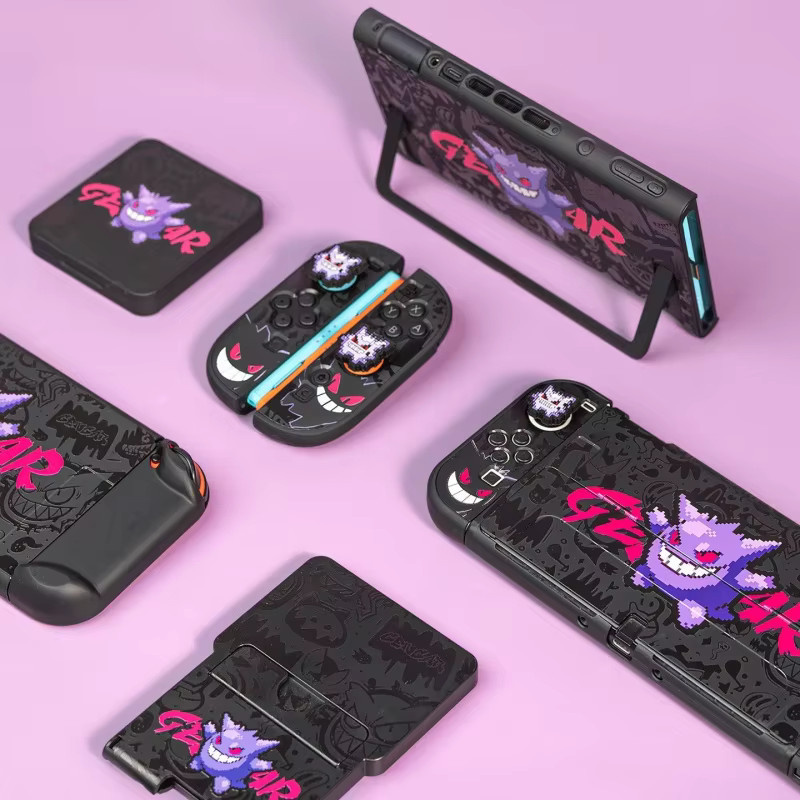 Bandai Nintendo Switch Zubehör Gengar Anime Schutzhülle mit abnehmbarem Griffhalter und Griffkappen - Bild 2