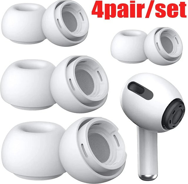 Apple Ersatz-Ohrstöpsel für AirPods Pro 1. und 2. Generation aus Silikon in Weiß - Bild 1