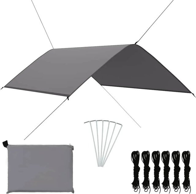 vidaXL Outdoor-Tarp aus Polyester in Grau, B/T: 300 x 200 cm - Bild 1