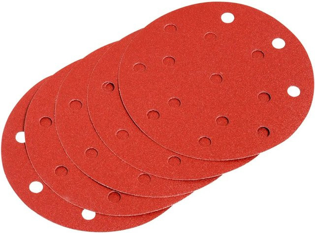 LUX-TOOLS Schleifauflagen für Exzenterschleifer, 150 mm, Körnung 120, Rot - Bild 1