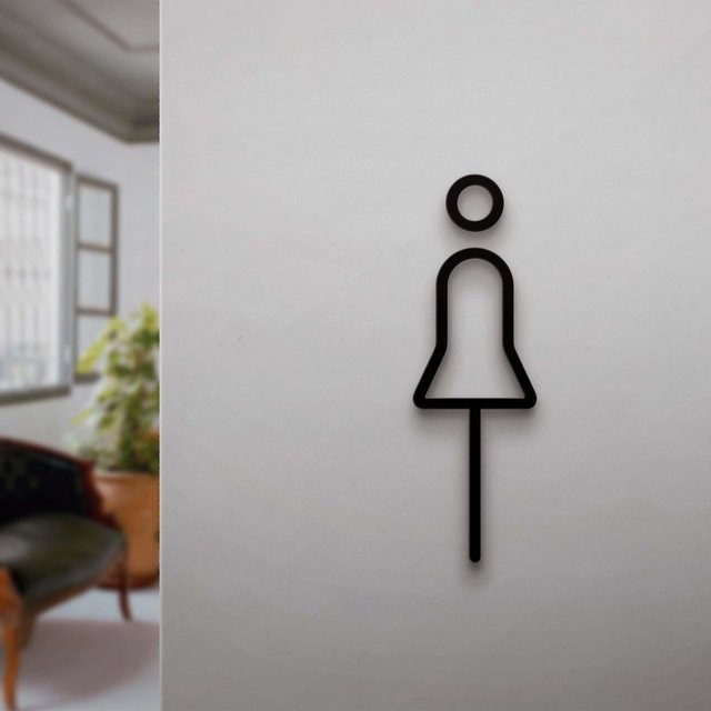 NATAWA WC Schild aus Acryl in Schwarz und Gold für Waschraum und Tür - Bild 1