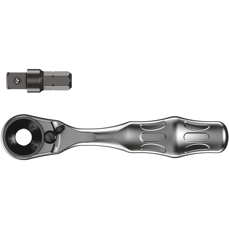 Wera Zyklop Mini 1 Bit-Ratsche 8001 A mit 1/4 Zoll Antrieb, Farbe: Silber - Bild 2