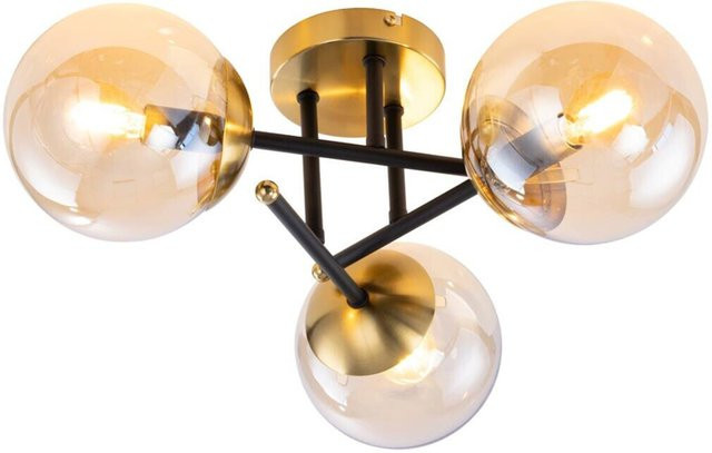 Pocoline Deckenleuchte Amil in Schwarz oder Gold/Messing mit 3 E14 Fassungen - Bild 1