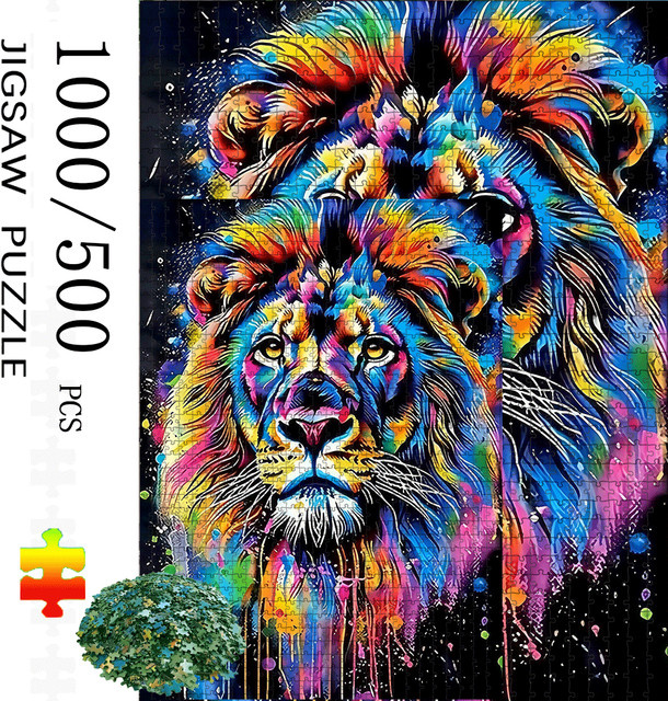 AZNM Löwenpuzzle, Puzzle, 1000/500 Teile - Bild 1
