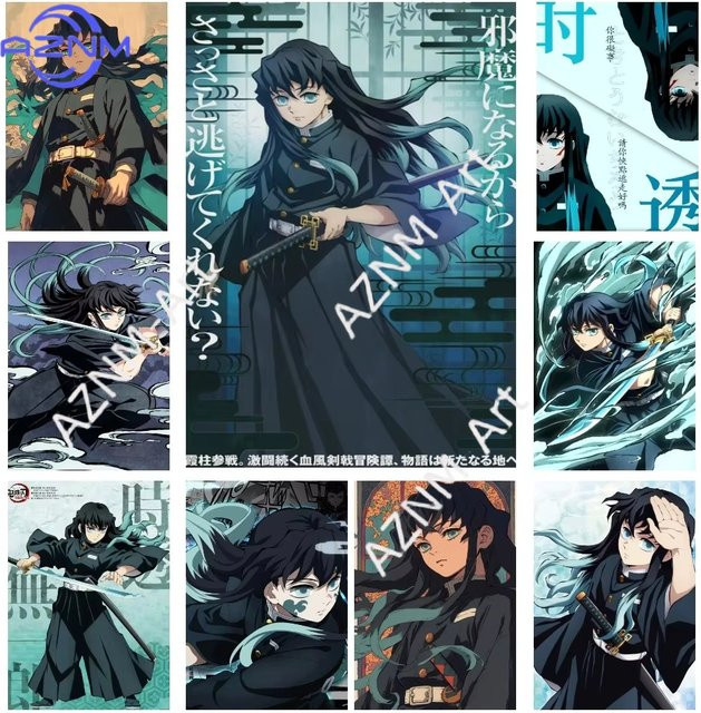 Demon Slayer Tokitou Muichirou Poster von KAYOU als mehrfarbige Anime Wandkunst zur Dekoration von Wohnzimmer, Küche oder Restaurant - Bild 1