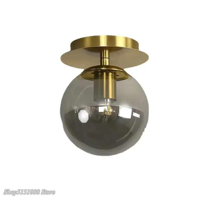 Moderne LED Deckenleuchte LZPZ RUI aus Glas und Metall in Gold/Messing mit transparentem Kugelschirm - Bild 3