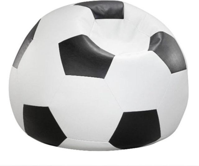 Licardo Fußball-Sitzball aus Kunstleder in Weiß/Schwarz, Durchmesser: 90 cm - Bild 1