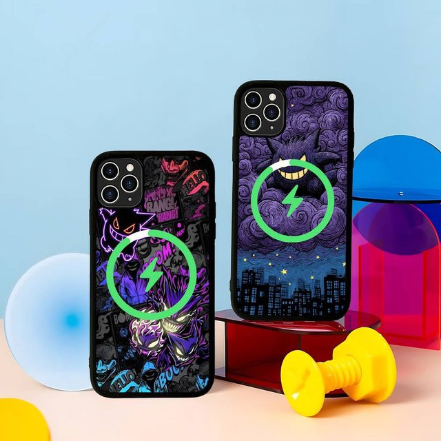 Pokemon Gengar Handyhülle mit MagSafe Wireless Charger Unterstützung für iPhone 17 16 15 14 13 12 11 Pro Max in Multicolour - Bild 1