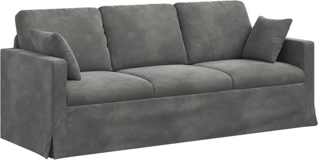 vidaXL Sofa Dunkelgrau mit Samtbezug und Metallrahmen B/T/H: 198 x 78 x 80 cm - Bild 1